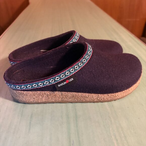 MINT Womens Haflinger Eggplant Grizzly GZ Wool Felt Clogs Size 40 / US 9 - Picture 3 of 11